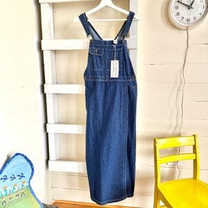 Vintage Denim Overalls Dress Medium NWT